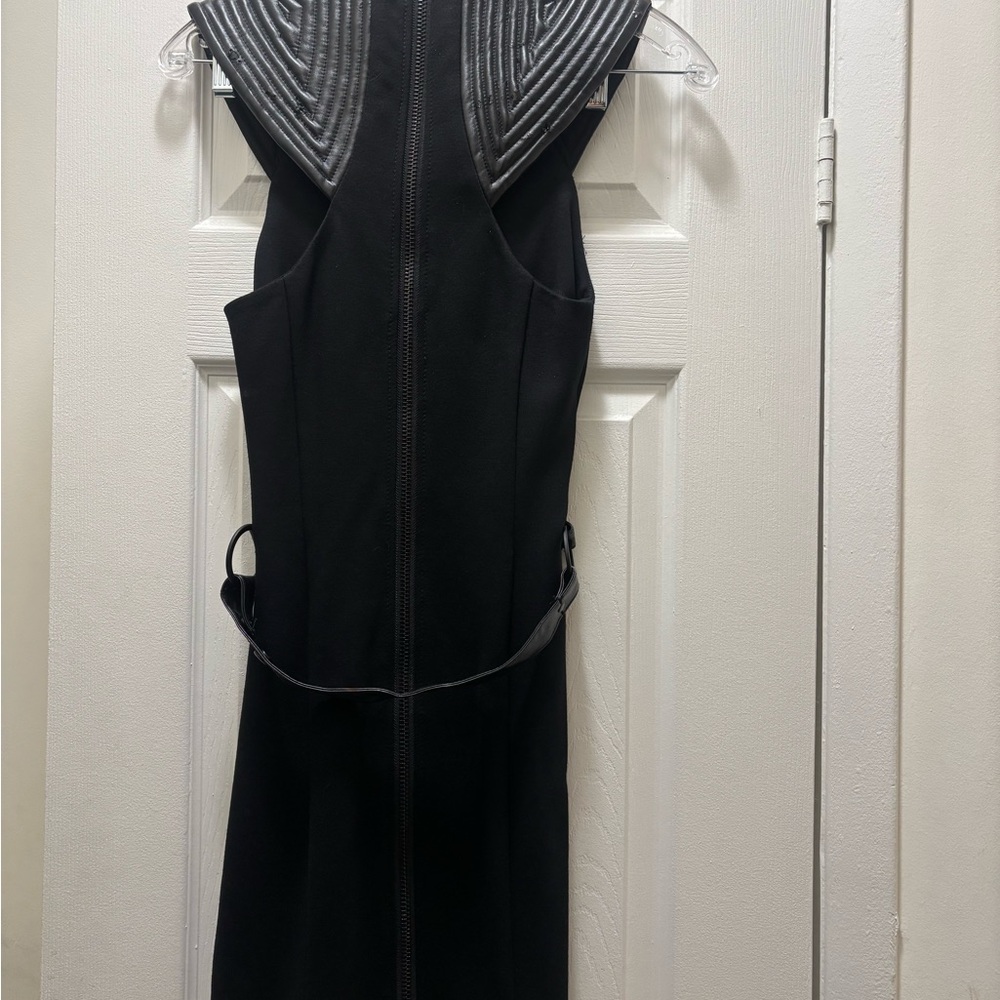 Lip service black dress with faux leather detailing - Picture 2 of 7